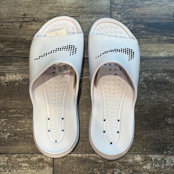 Nike Victori One Shower Slide Mens Size 9 White Black Beach Pool CZ5478-100 NIB - Picture 6 of 10